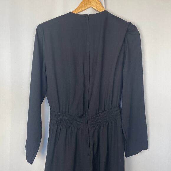 Joan Walters Vintage Jumpsuit Size 12 Black Solid Gold Beaded Retro Disco 80s - Picture 5 of 16